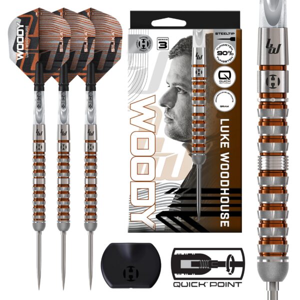 harrows-luke-woodhouse-series-3-quick-point-steeldart-01 Harrows Luke Woodhouse Series 3 Quick Point Steeldart, 90% Tungsten, mit Verpackung