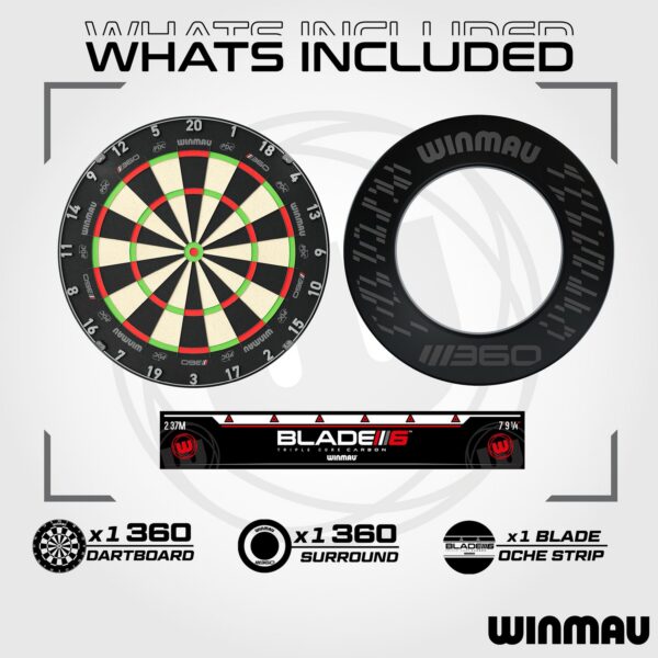 Winmau Blade 360 Dartboard + Surround Set