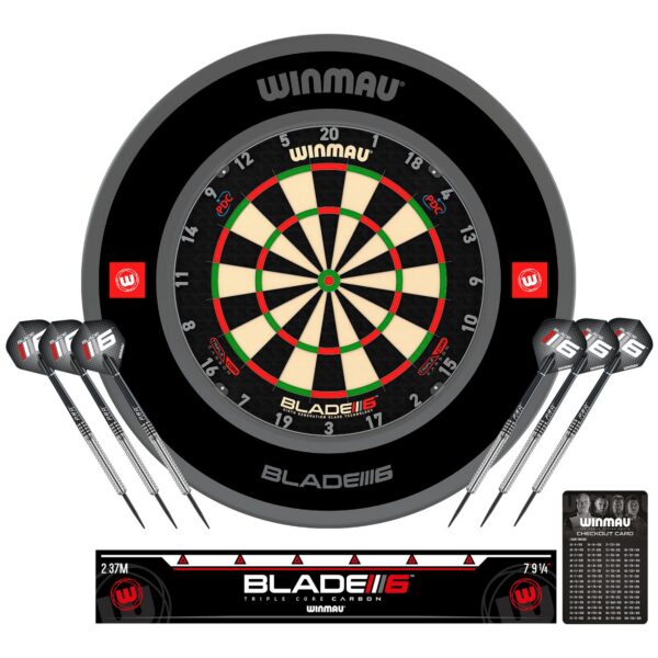 Winmau Blade 6 Triple Core Dartboard + Surround Set