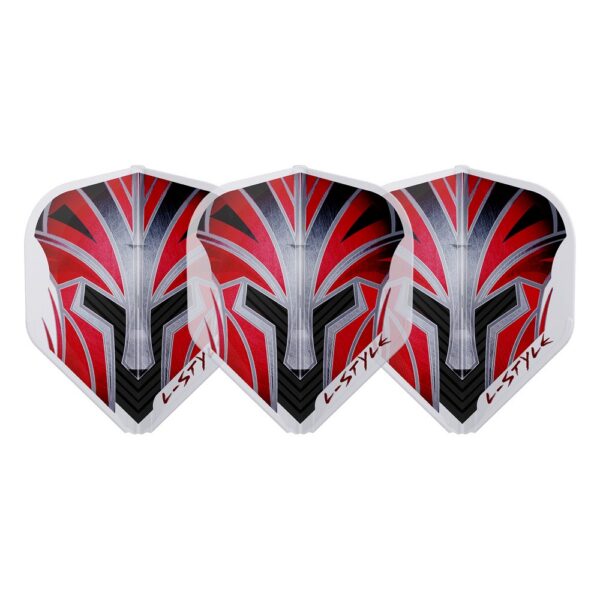 L-Style Champagne Flight EZ Prime Series Standard in Rot mit Helm-Motiv, Set mit drei Flights
