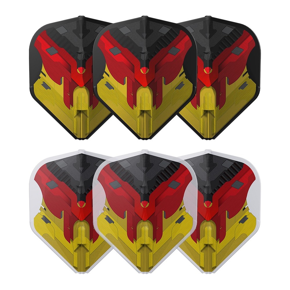 L-Style Champagne Flight EZ V Series Type D Standard in Schwarz und Weiß Transparent, je ein Set mit drei Flights