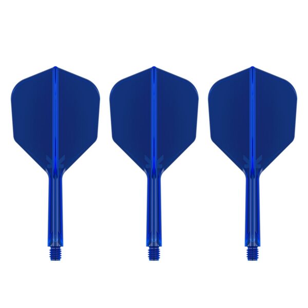 Drei Target K-Flex Flightsystem No6 Blau, Intermediate 26 mm