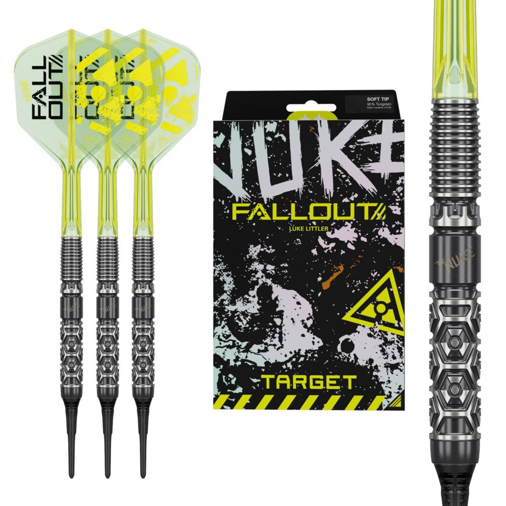 Target Luke Littler Nuke Fallout Softdarts mit Verpackung