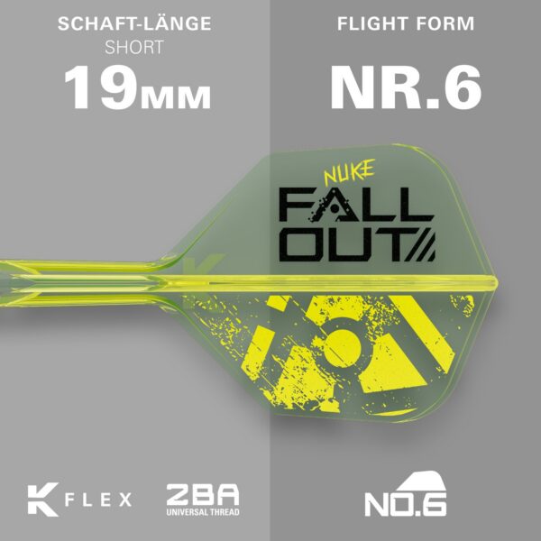 target-luke-littler-nuke-fallout-softdart-04 K-Flex No6 Fallout Edition des Target Luke Littler Nuke Fallout Softdarts, Schaftlänge Short 19 mm