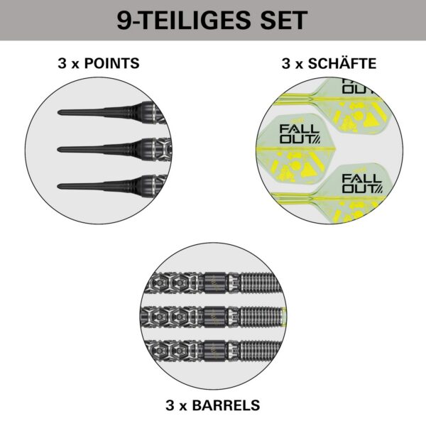 target-luke-littler-nuke-fallout-softdart-05 Lieferumfang Target Luke Littler Nuke Fallout Softdart: Barrels, Cryo Tips und K-Flex